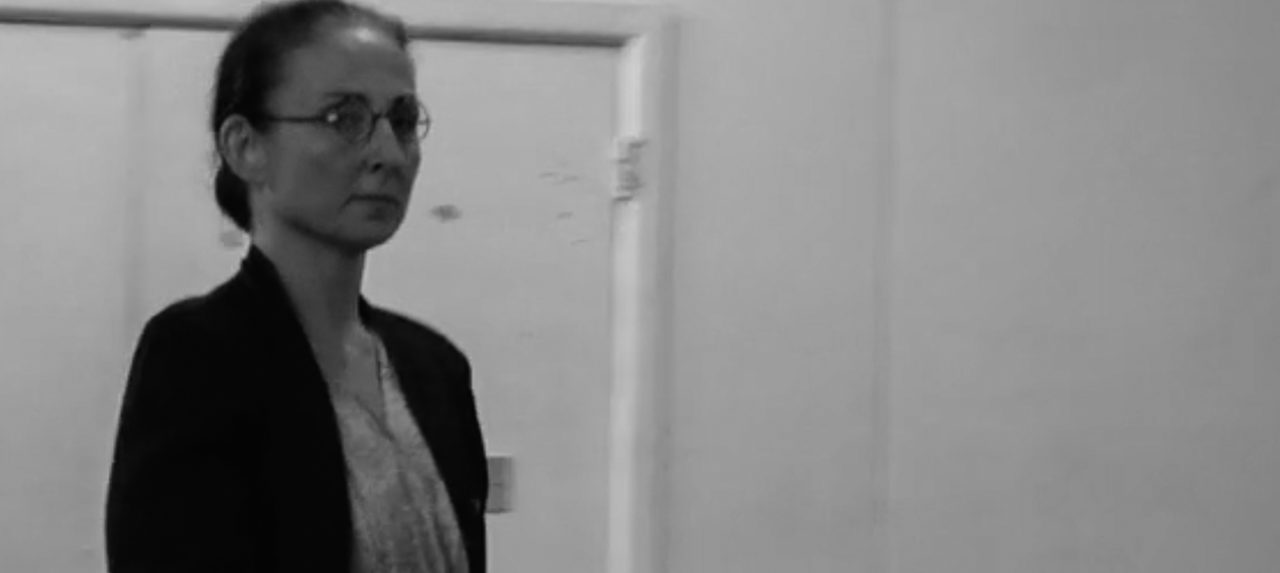 a woman standing