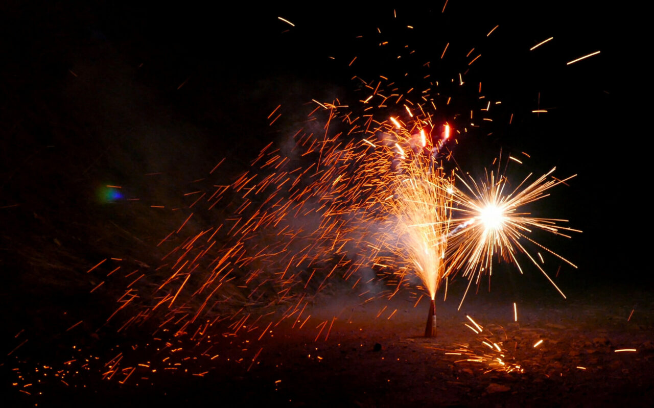 Fireworks outdoors at night